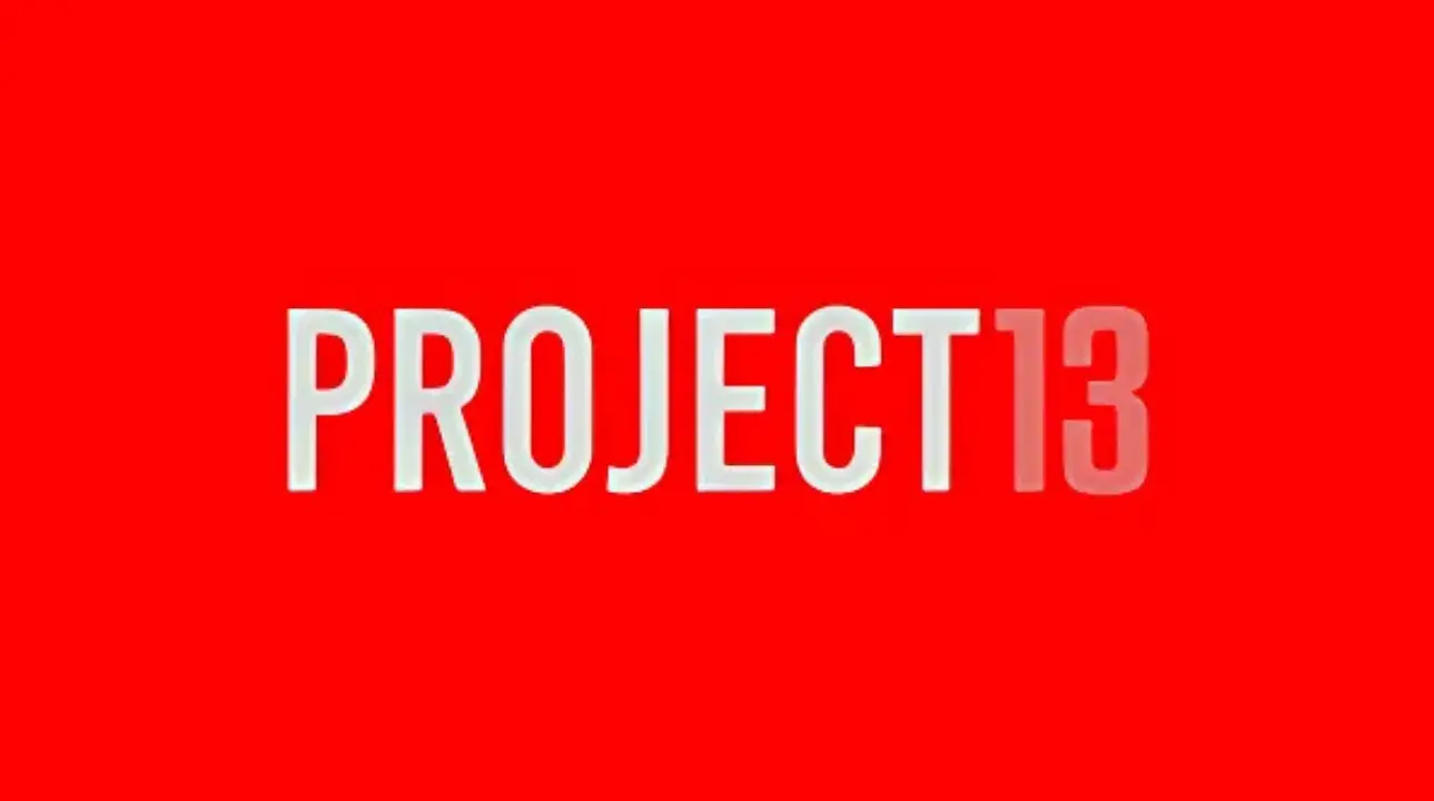 Project 13 logo with red background and bold white text
