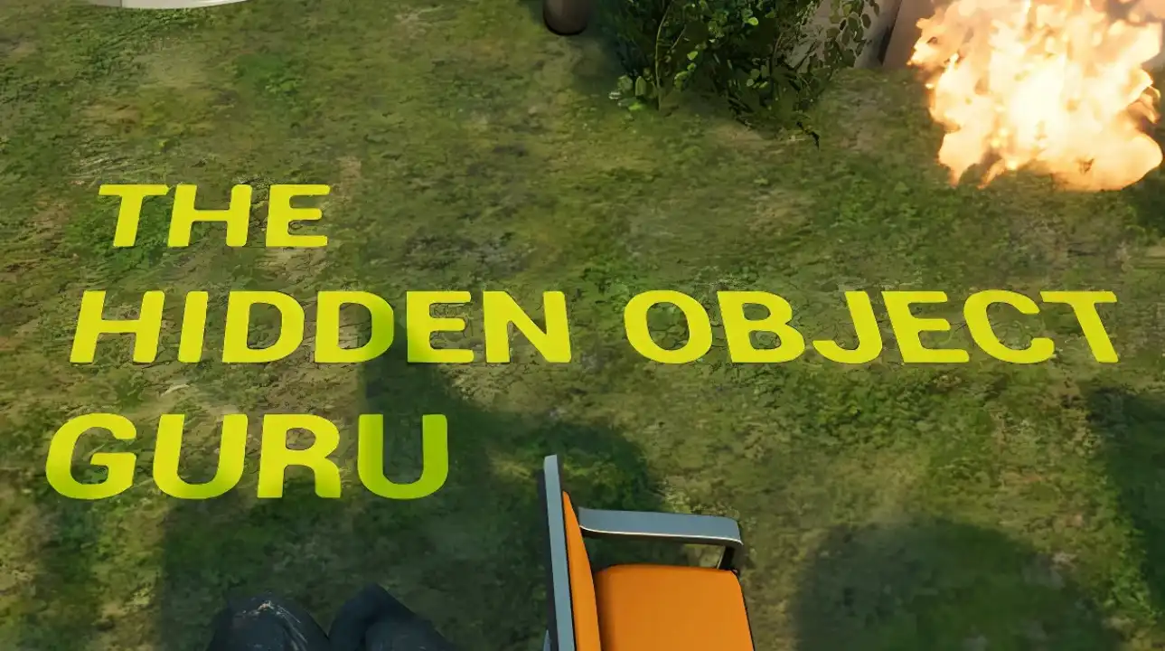 The Hidden Object Guru logo in-game scene