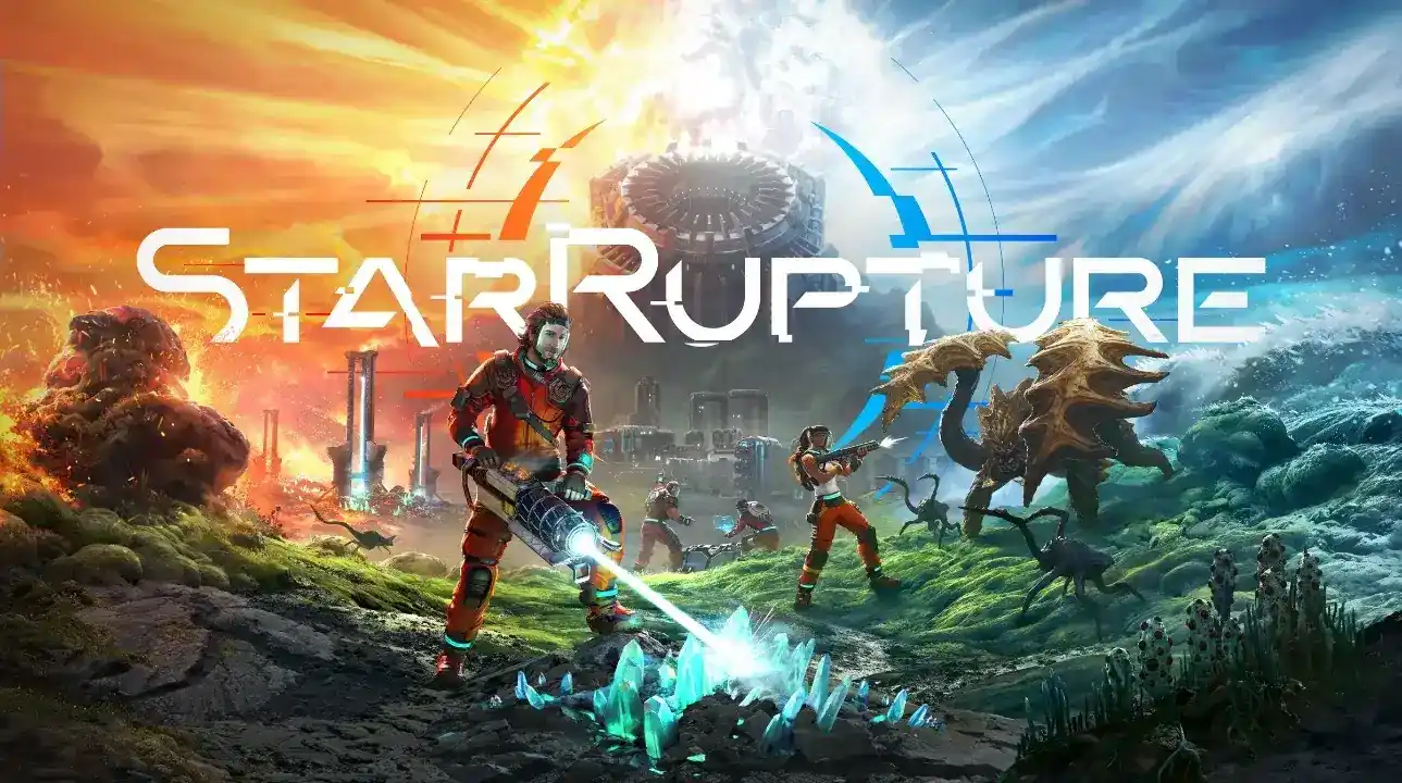This official key art from Creepy Jar depicts the world of StarRupture, a sci-fi survival game