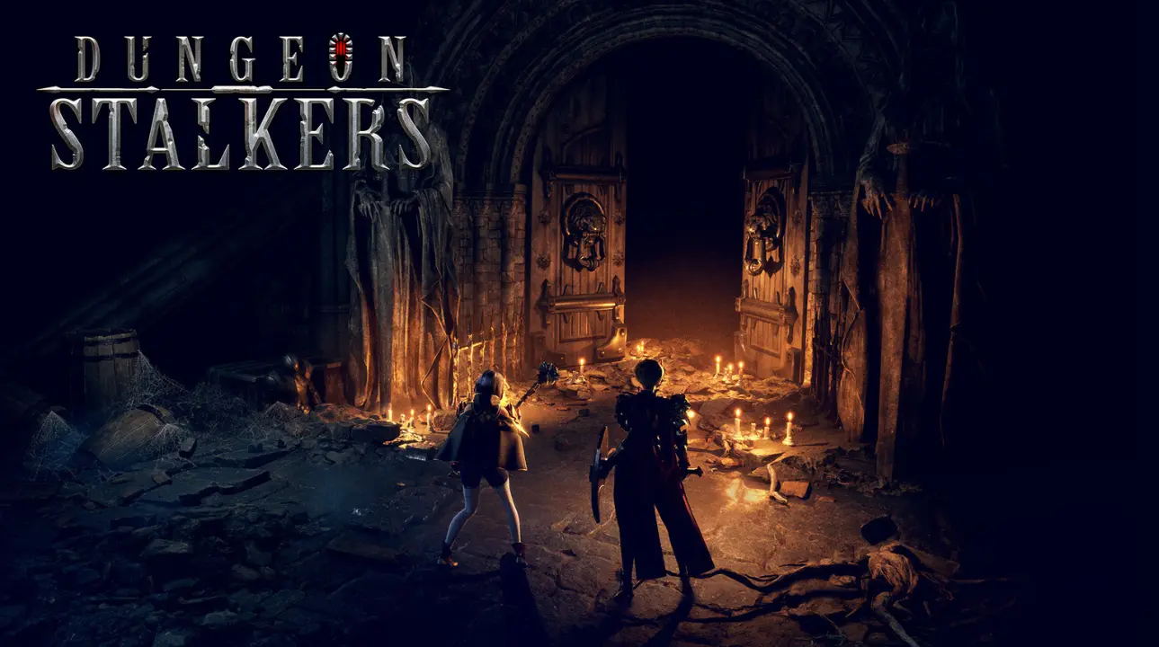 Two heroes enter dark dungeon in Dungeon Stalkers scene