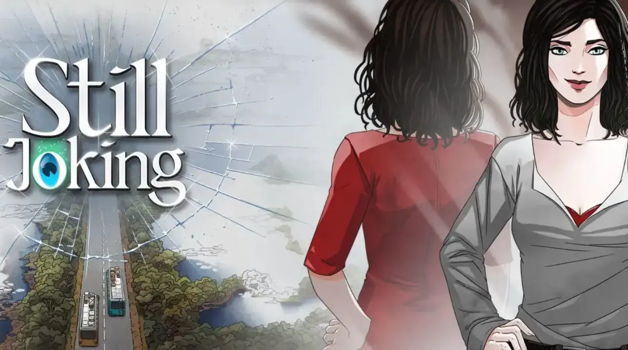 Still Joking game key art featuring Iris, the mirror reflection protagonist