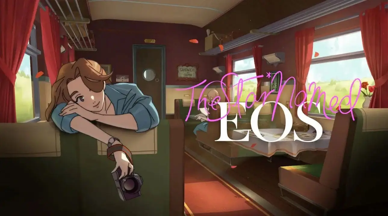 The Star Named EOS key art showing protagonist Dei in his photography studio