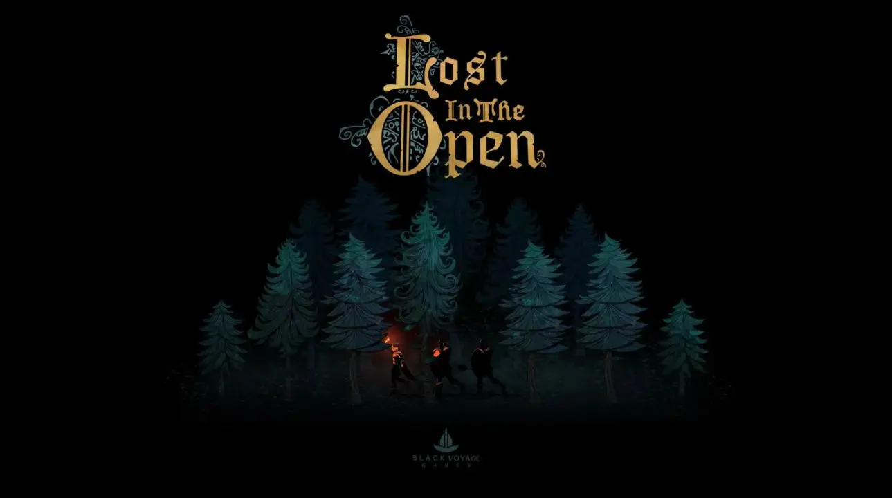 Lost In The Open game logo with forest background