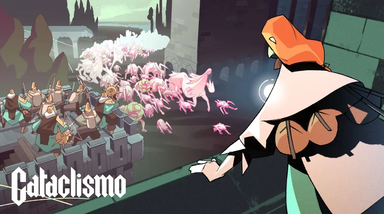 Cataclismo strategy survival game artwork showing fortress building