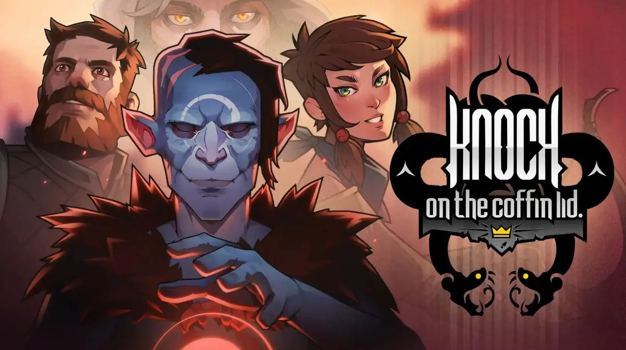 Knock on the Coffin Lid official artwork featuring heroes and dark fantasy setting