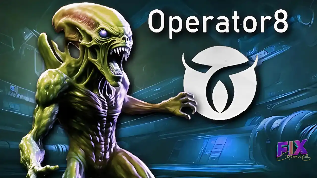 Alien creature from Operator8 game lunges forward in dark sci-fi environment