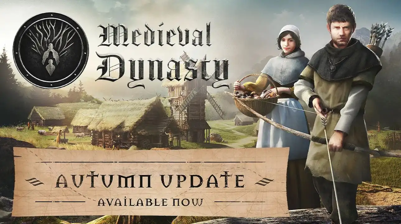 A detailed screenshot of a new bandit camp in Medieval Dynasty's Autumn Update