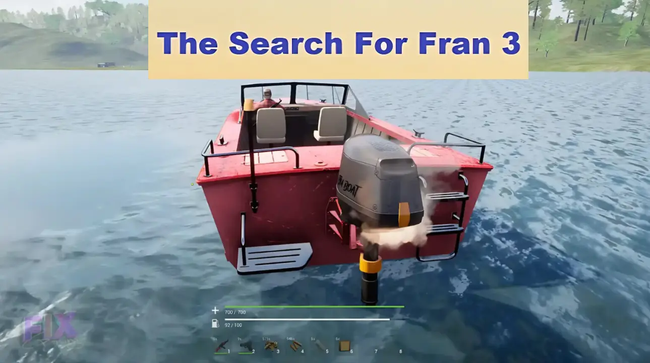 Colorful gameplay from The Search for Fran 3 showing boat in the lake