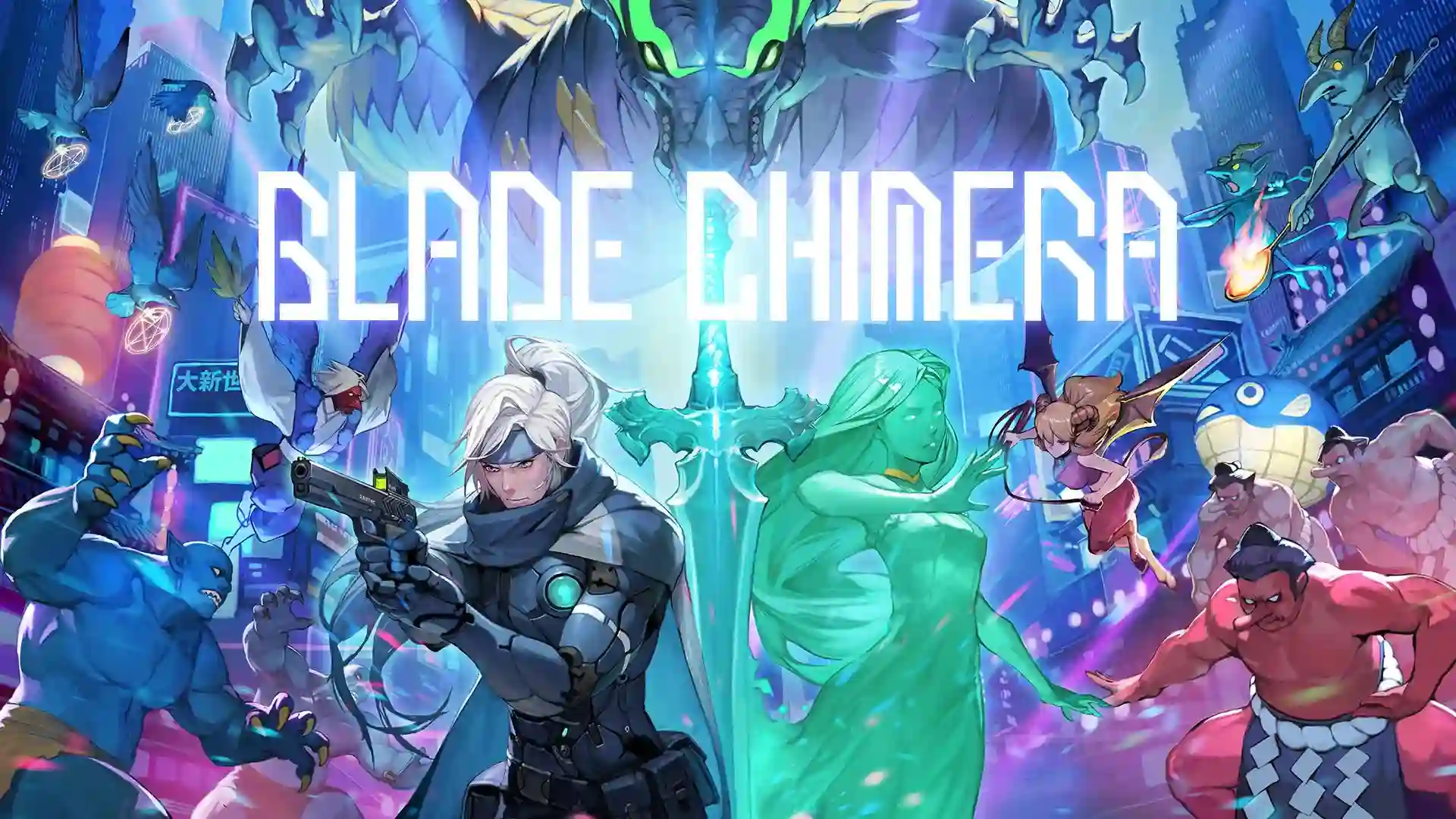 Blade Chimera game banner showing cyberpunk characters