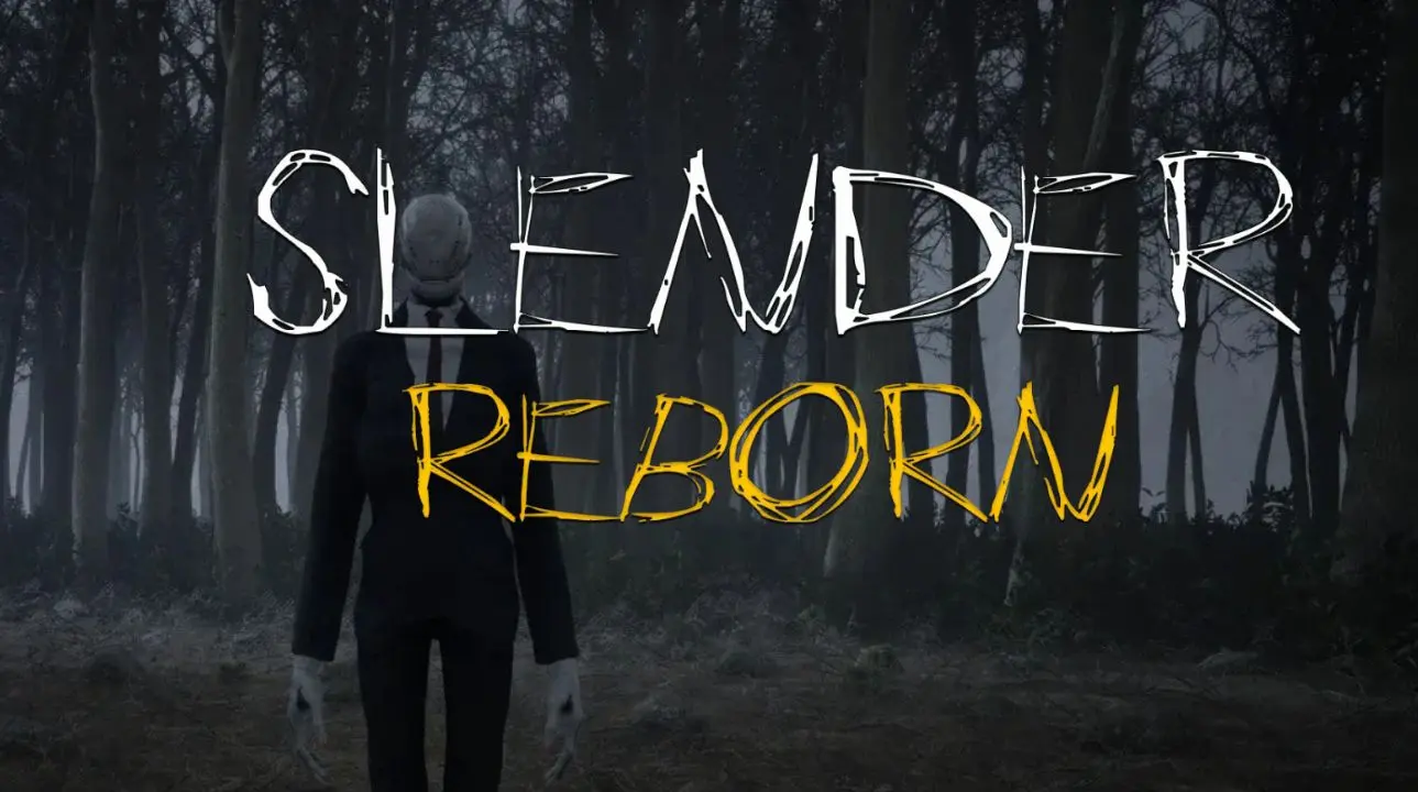 Slender Reborn key art featuring the eerie forest and Slender Man’s silhouette, symbolizing the return of the horror classic.