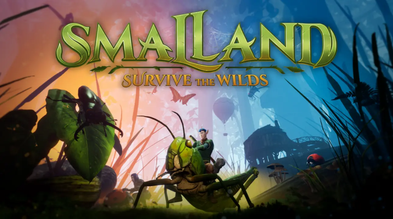 Smalland: Survive the Wilds key art with World Rebalance Update logo