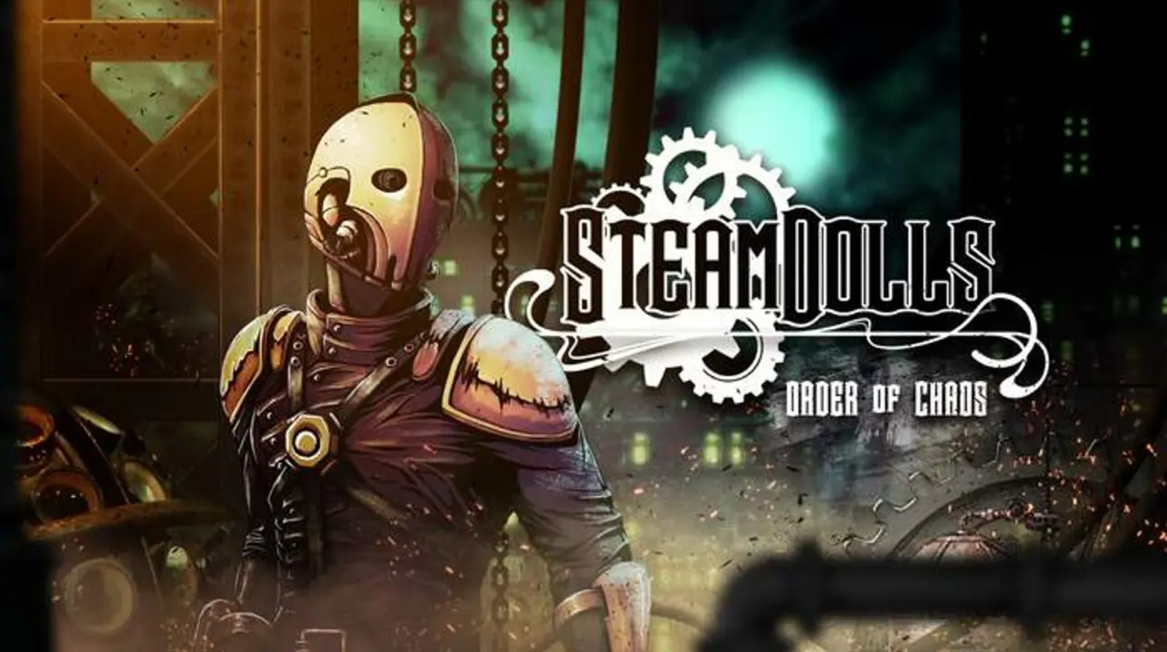 SteamDolls – Order Of Chaos key art featuring The Whisper in a steampunk city