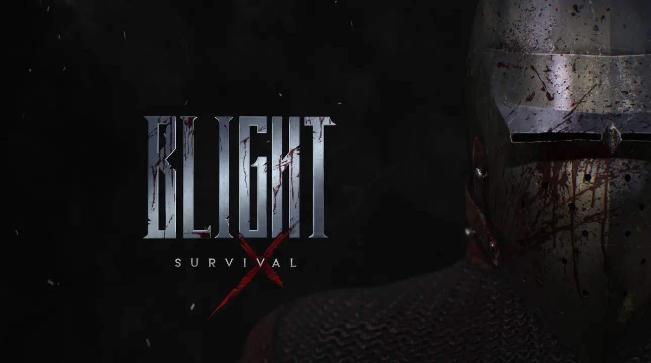 Blight: Survival title screen with dark medieval atmosphere
