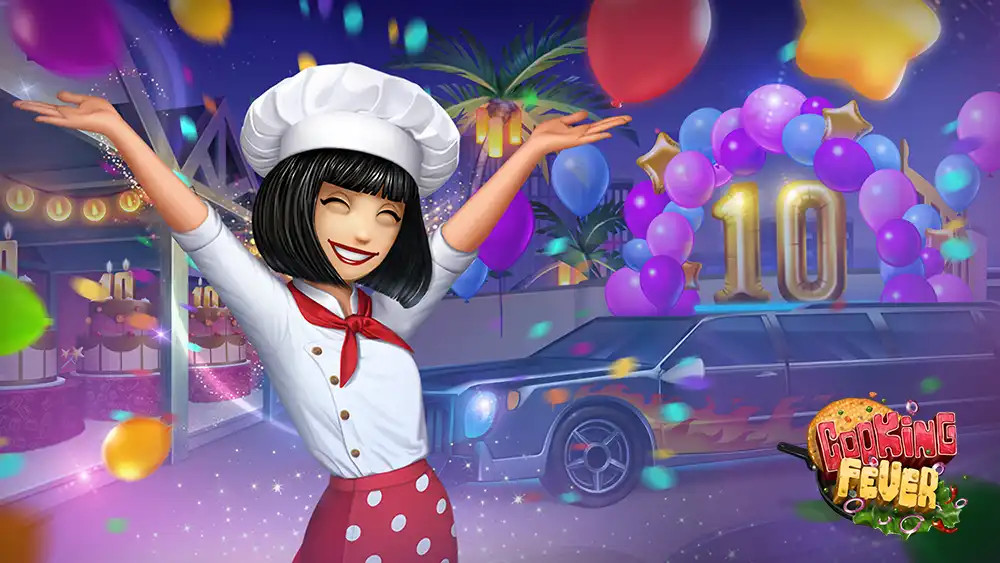 Cooking Fever 10th anniversary banner.