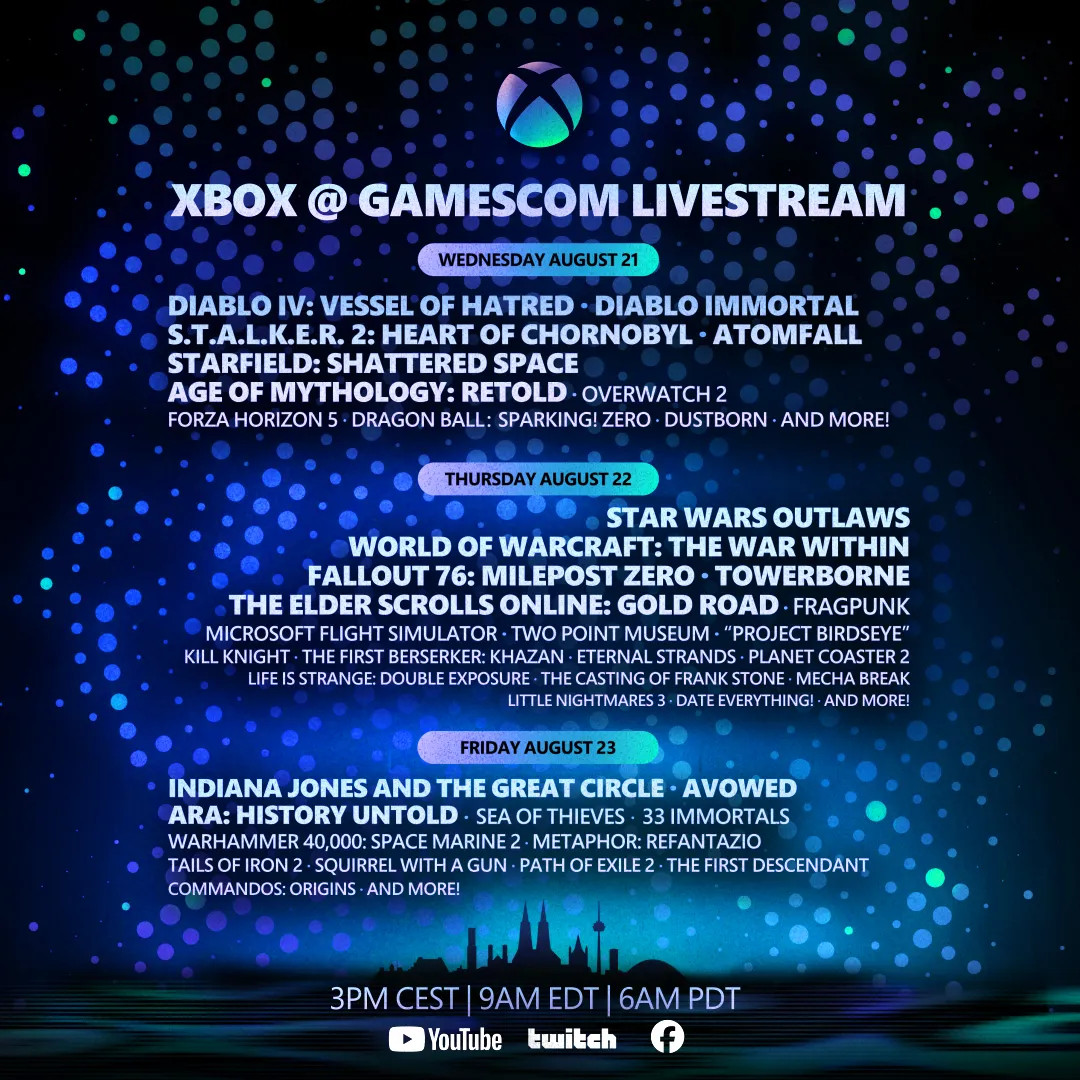 Xbox Gamescom 2024 promotional image.