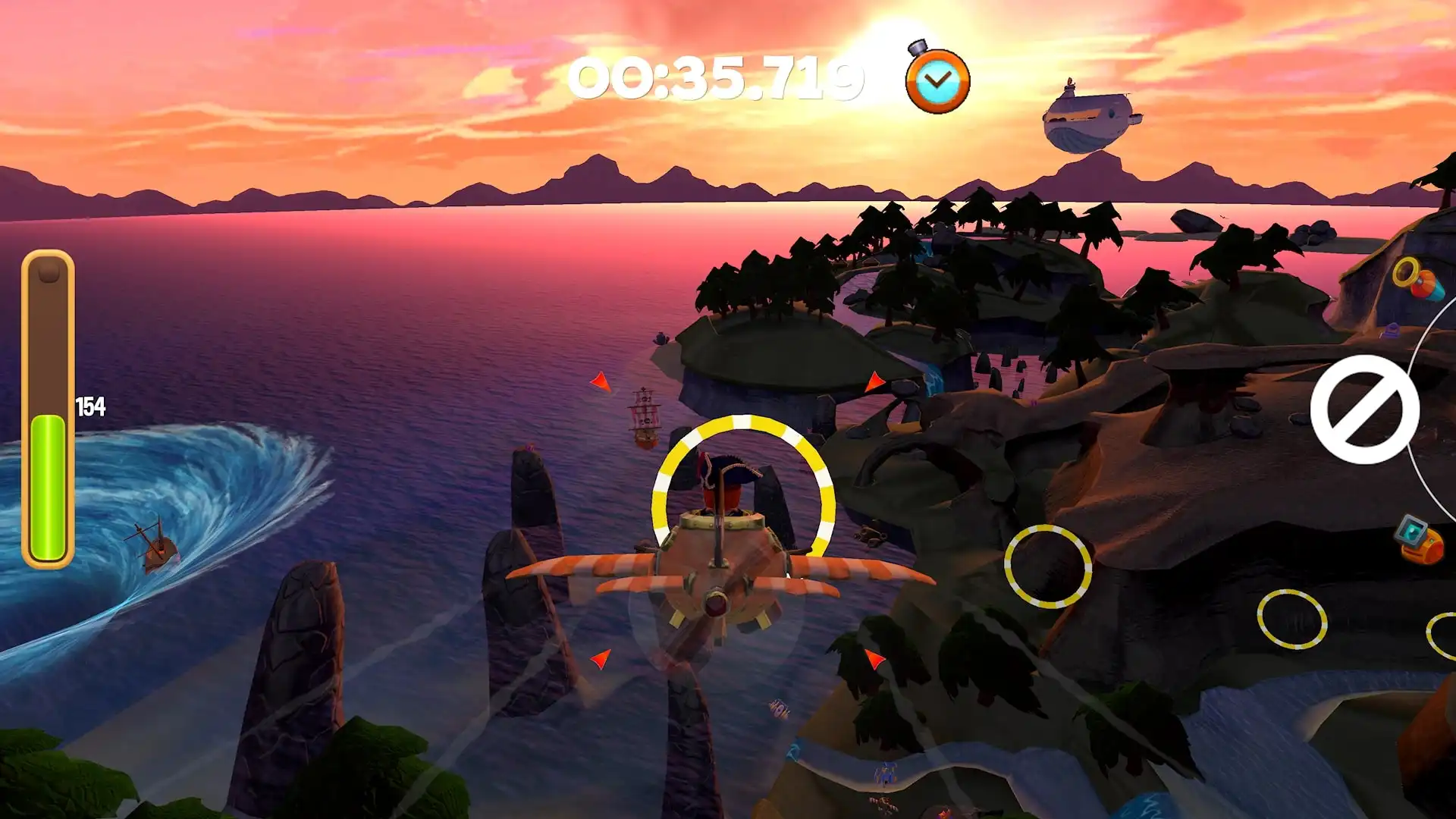 Screenshot of Stunt Flyer gameplay on Xbox Series X, showing colorful flying action.
