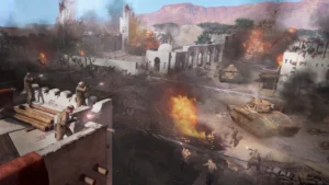 Intense rooftop firefight in North African town – Company of Heroes 3