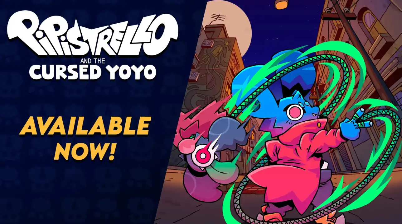 Pipistrello and the Cursed Yoyo promotional image featuring Pippit with a vibrant yoyo in action.
