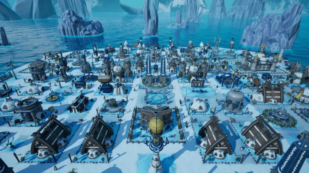 Expansive penguin city layout in United Penguin Kingdom
