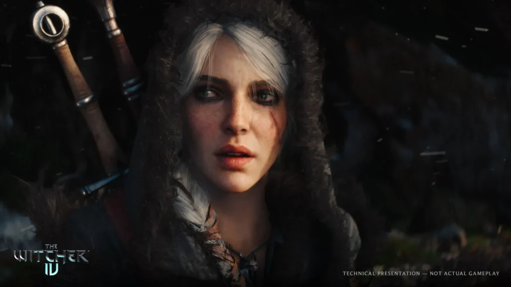 Female character from The Witcher 4 Unreal Engine 5 tech demo, showcased by CD PROJEKT RED during State of Unreal 2025.