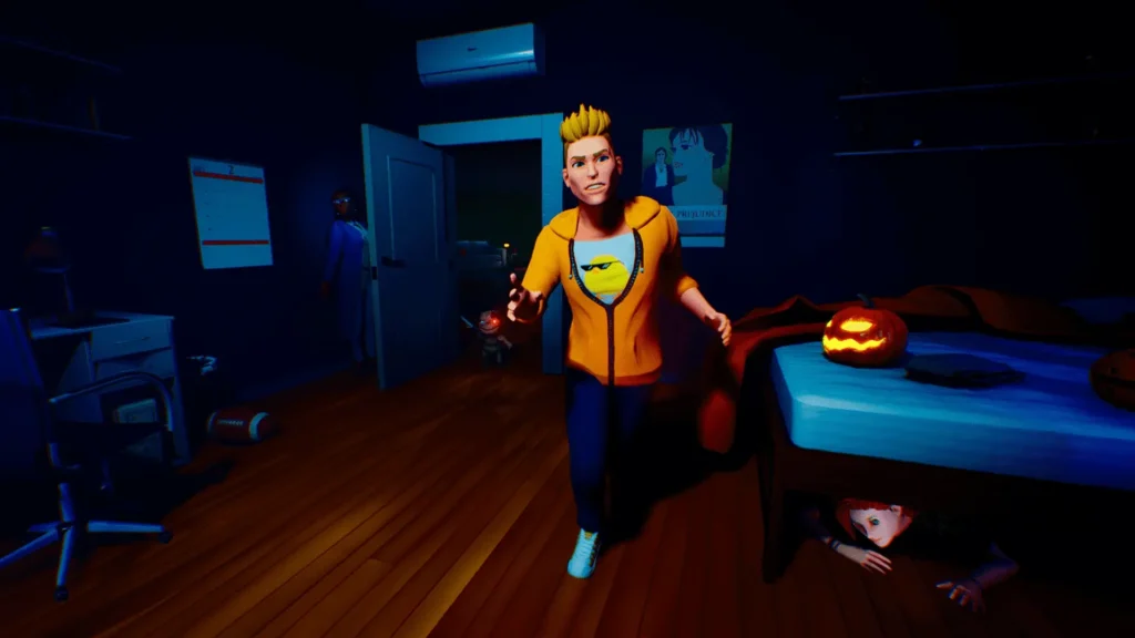 Blonde teen runs as doll lurks in Hitori Kakurenbo Online