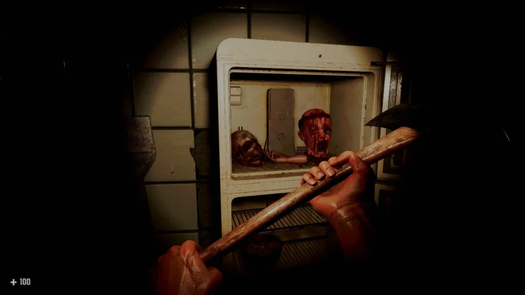 Gore Doctor gameplay scene with a twisted medical room, highlighting survival horror elements.

