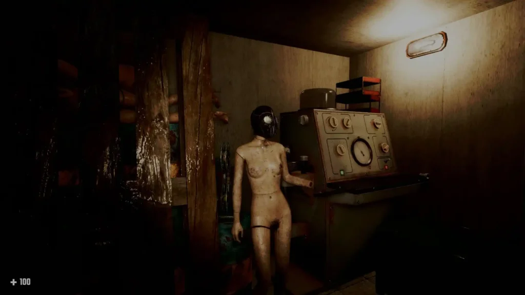 A shadowy figure in a dimly lit hospital corridor from Gore Doctor.

