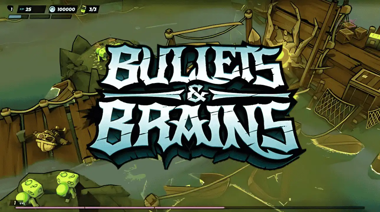 Bullets & Brains game logo – upcoming co-op zombie shooter by Ajvar Studio and No Gravity Games