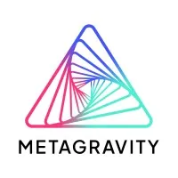 MetaGravity company logo featuring multicolored triangular spiral


