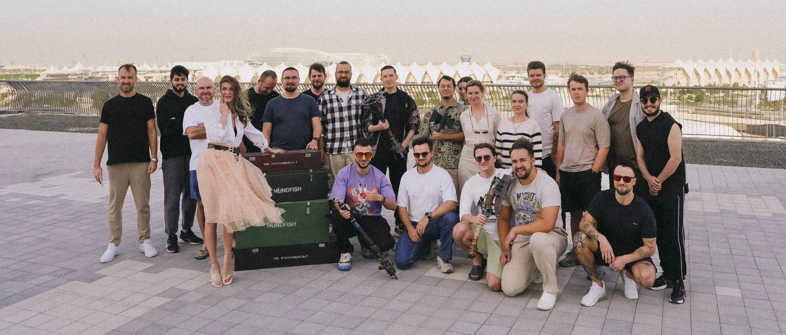 Mundfish development team group photo, creators of Atomic Heart and The CUBE.