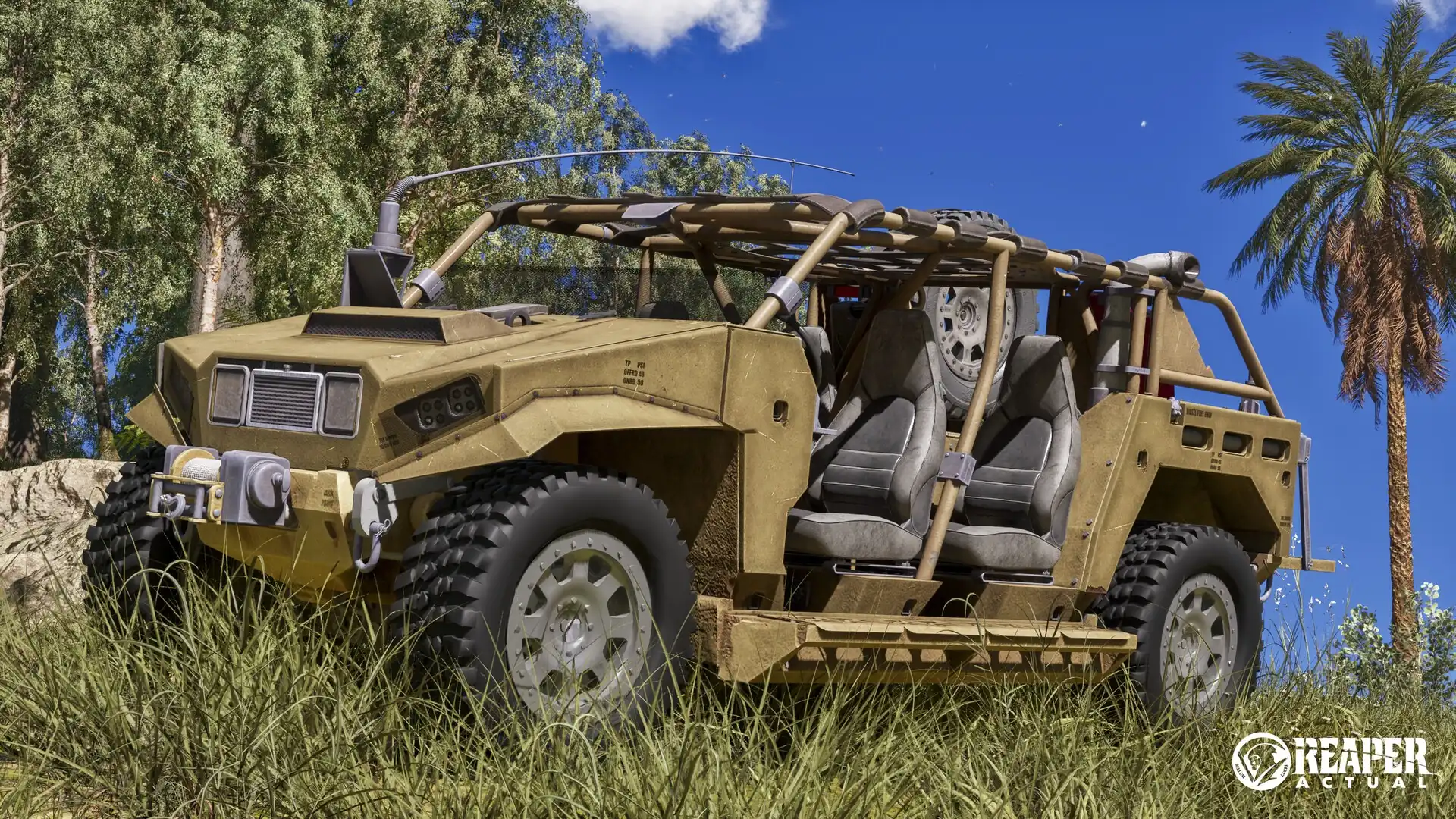 Reaper Actual in-game vehicle – tactical off-road combat transport in jungle environment