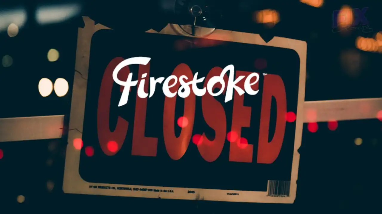 Firestoke Logo Above a Closed Sign on a Glass Door