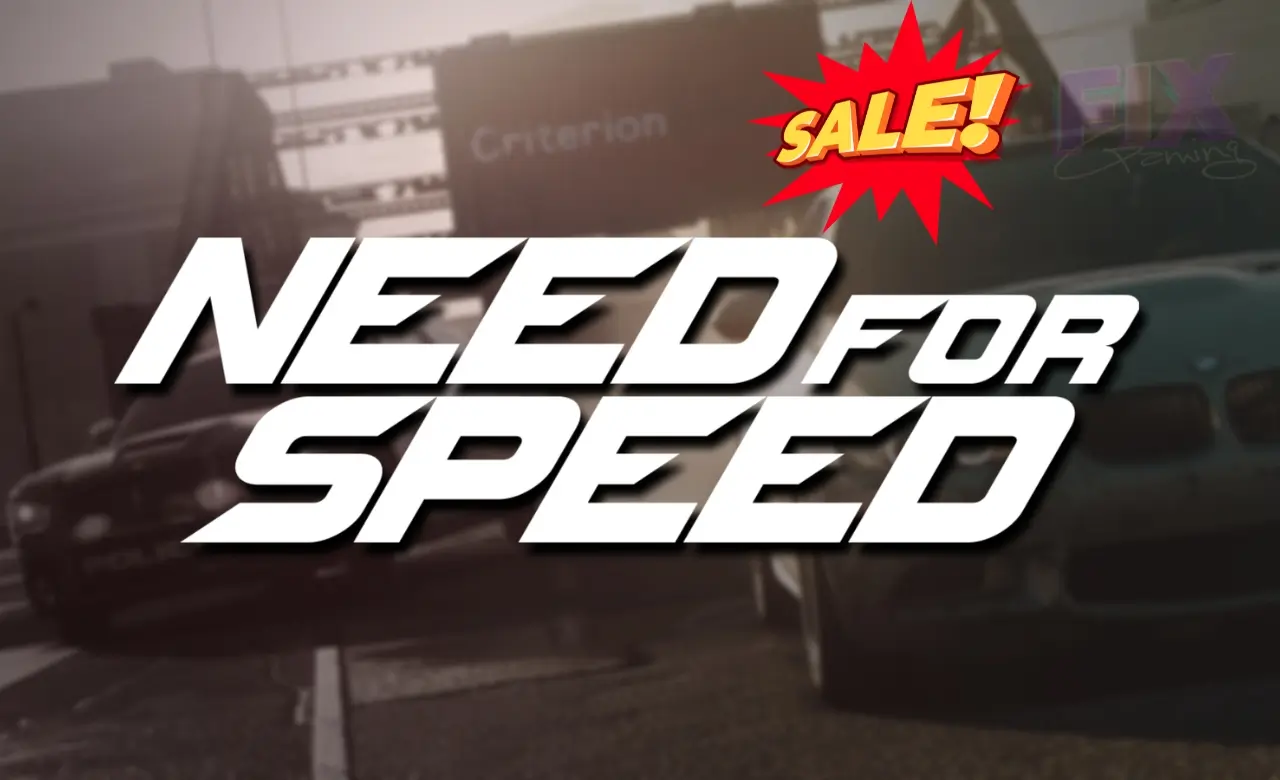 Need for Speed franchise sale banner with sale text