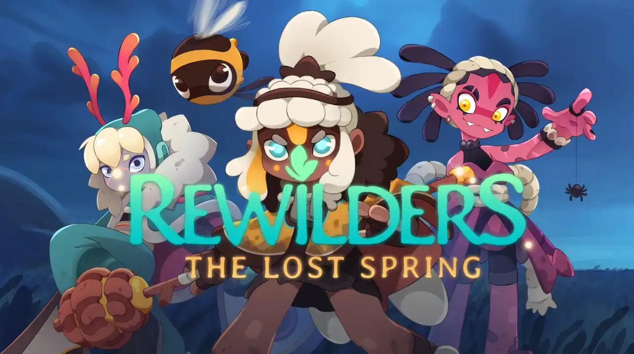Key artwork for Rewilders: The Lost Spring featuring main characters and companions