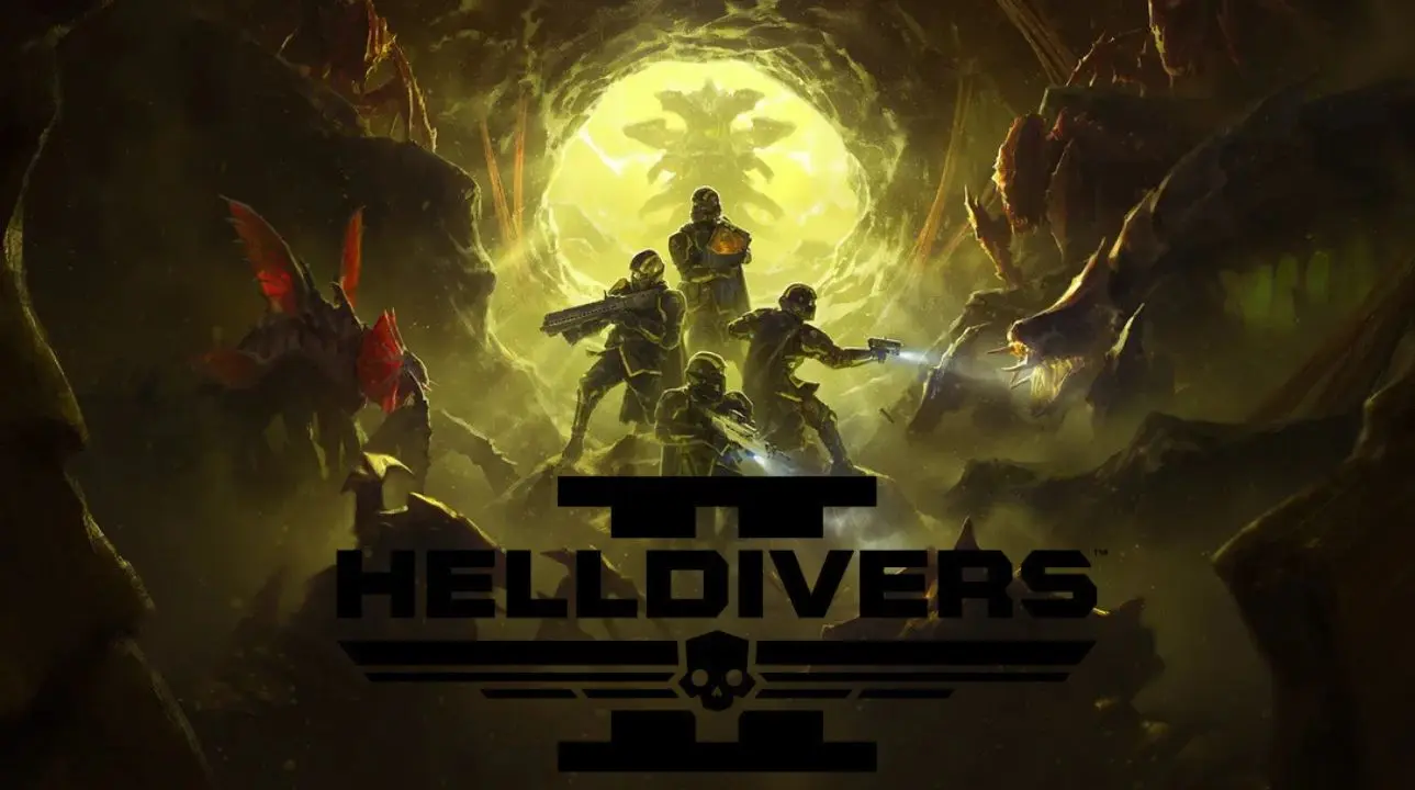 Helldivers 2 artwork showcasing chaotic battles from Into the Unjust update
