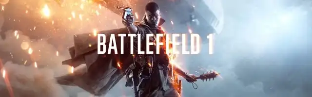 Battlefield 1 banner showing the main soldier in a storm of sparks