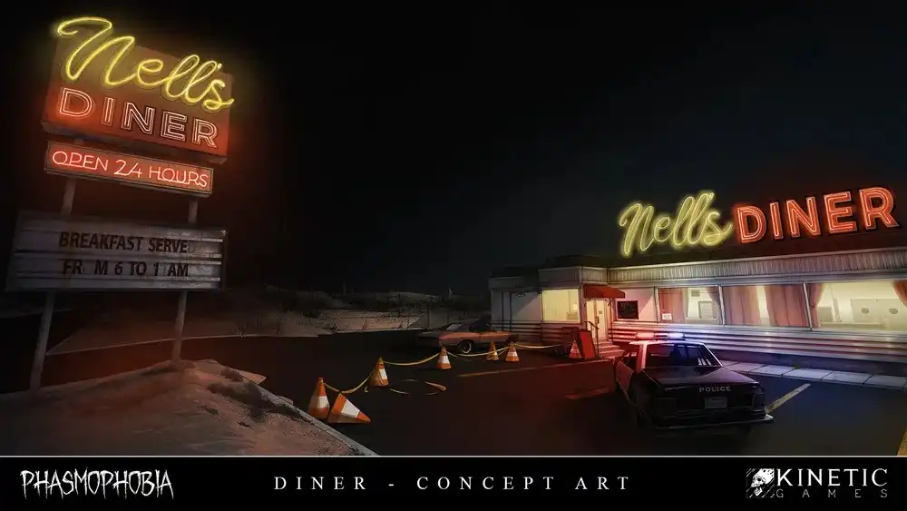 Phasmophobia Nell’s Diner Exterior Concept Art