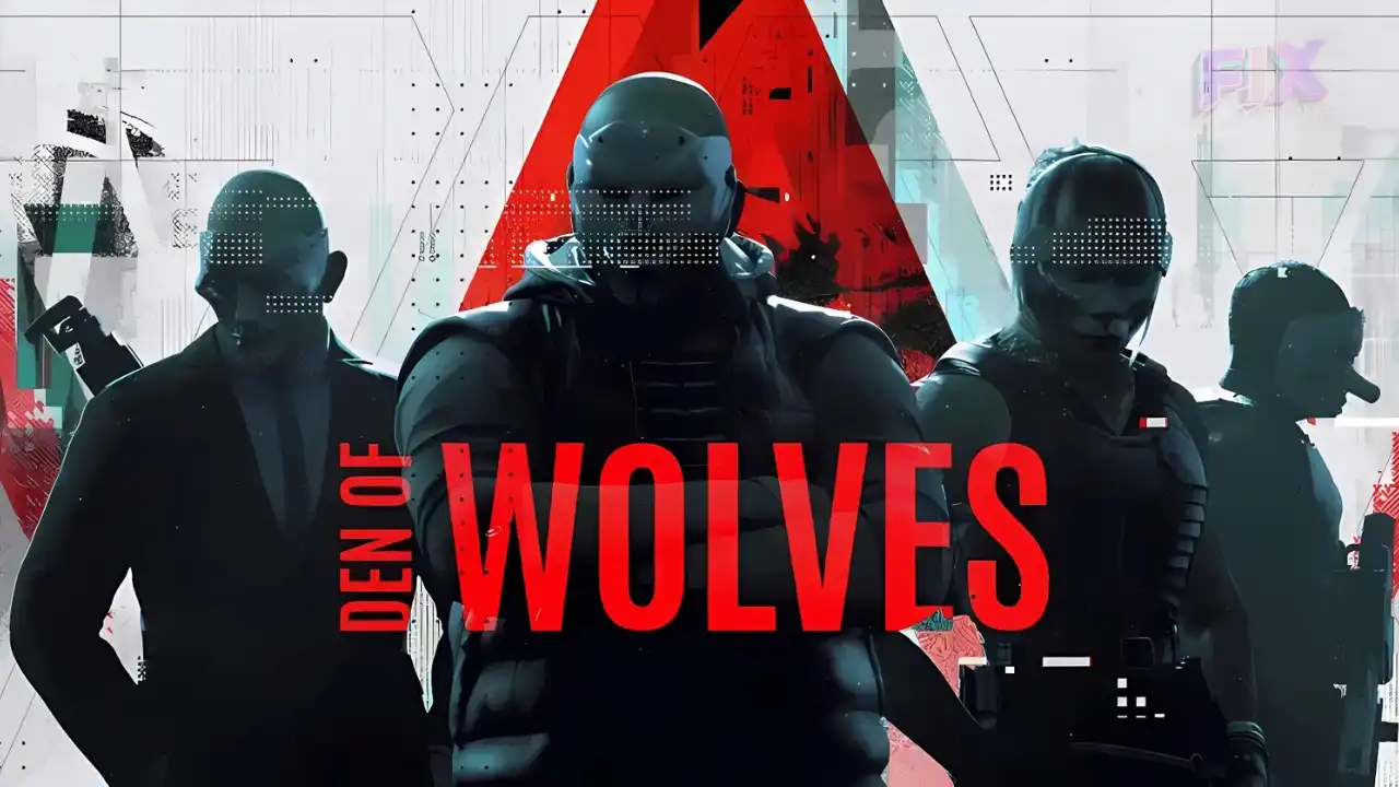 Den of Wolves key art — co-op sci-fi heist FPS
