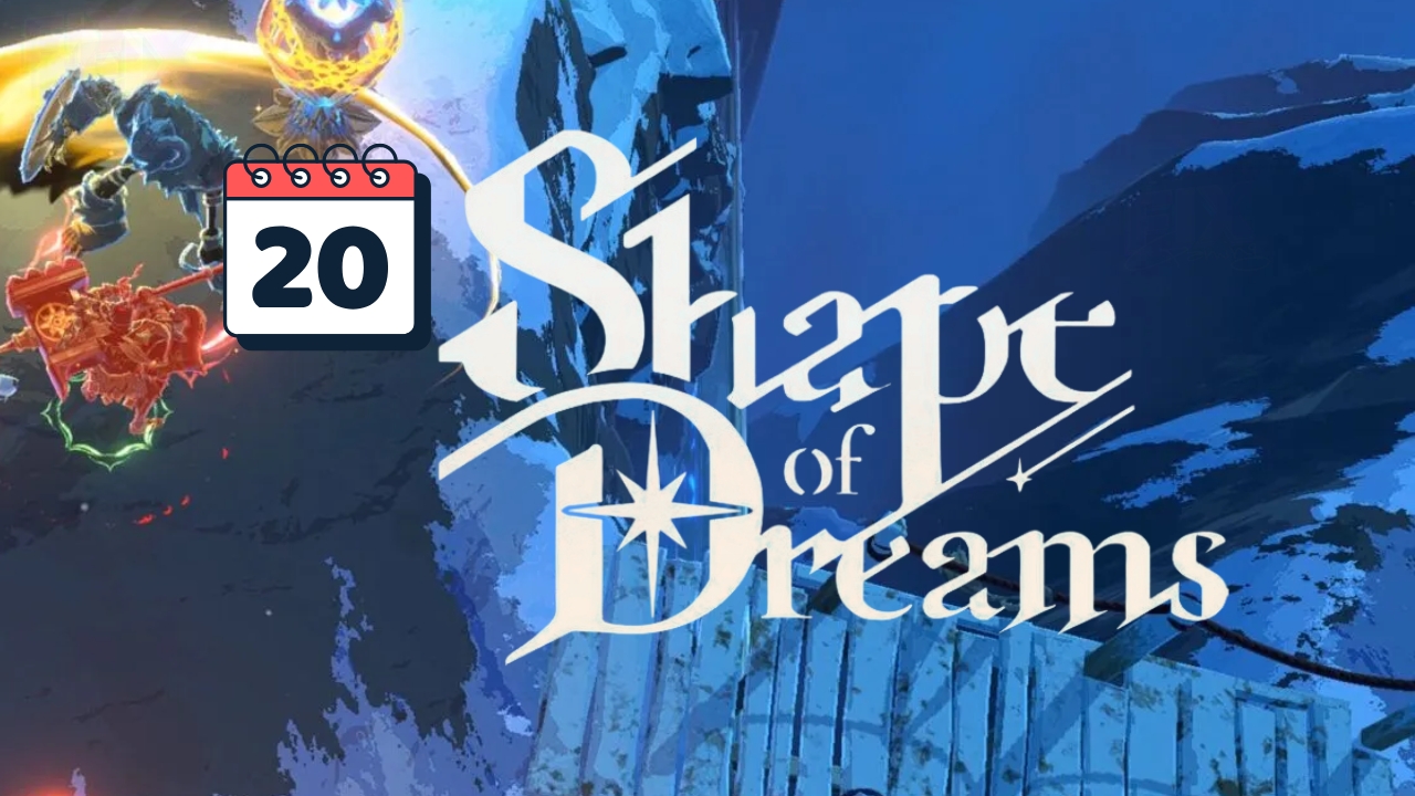 Game of the Week #20 — Shape of Dreams title art with calendar badge “20” and armored hero, Fix Gaming Channel