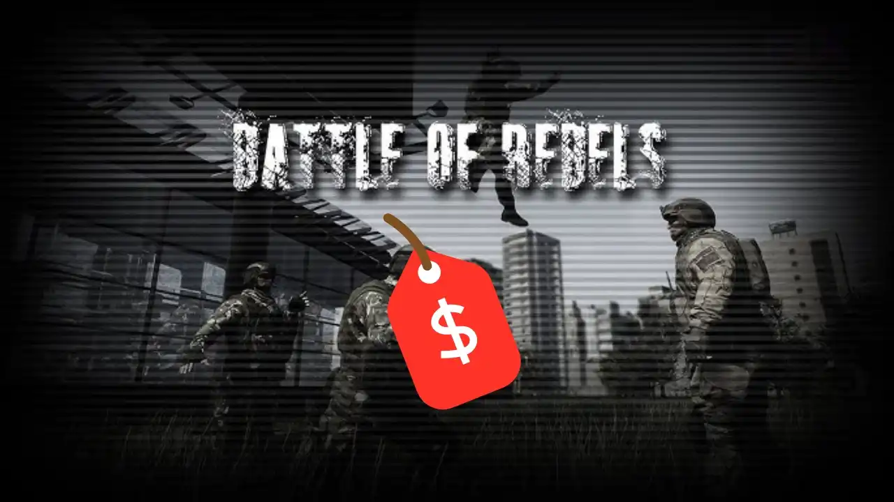 Miniatura di Battle of Rebels con soldati e un'etichetta del prezzo rossa sovrapposta: articolo sul prezzo di 40 dollari e sul suo valore.
