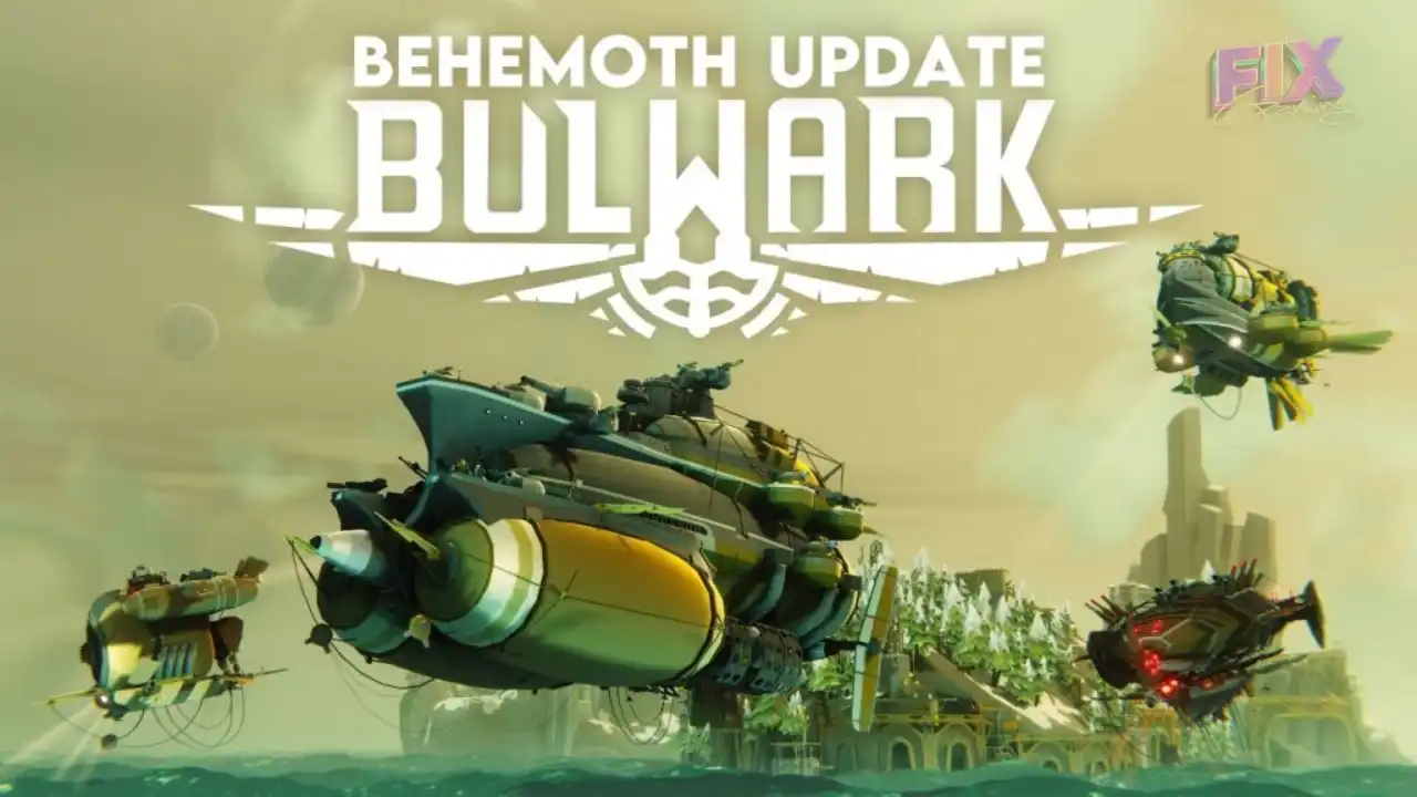 Bulwark: Falconeer Chronicles — Behemoth Update key art with the Behemoth Surveyor flagship over the Ursee