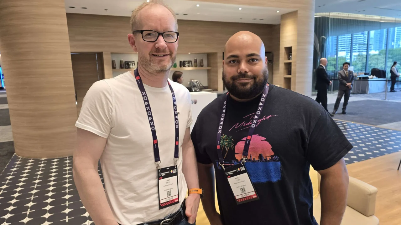 Ash Cook and Grant Smith of Facepunch in the QSNCC lounge during Gamescom Asia × Thailand Game Show 2025