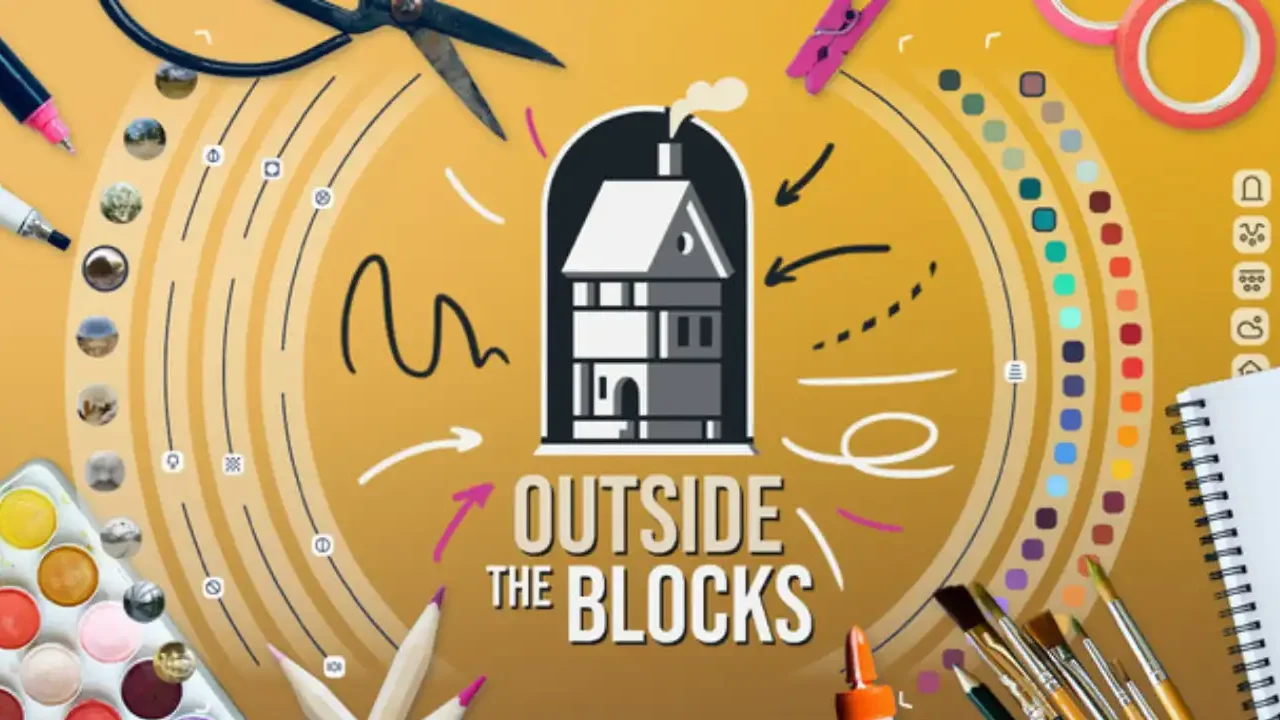 Outside the Blocks key art with logo and creative tools