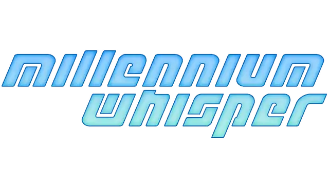 Millennium Whisper logo in a bright blue gradient with rounded futuristic lettering on a transparent background.