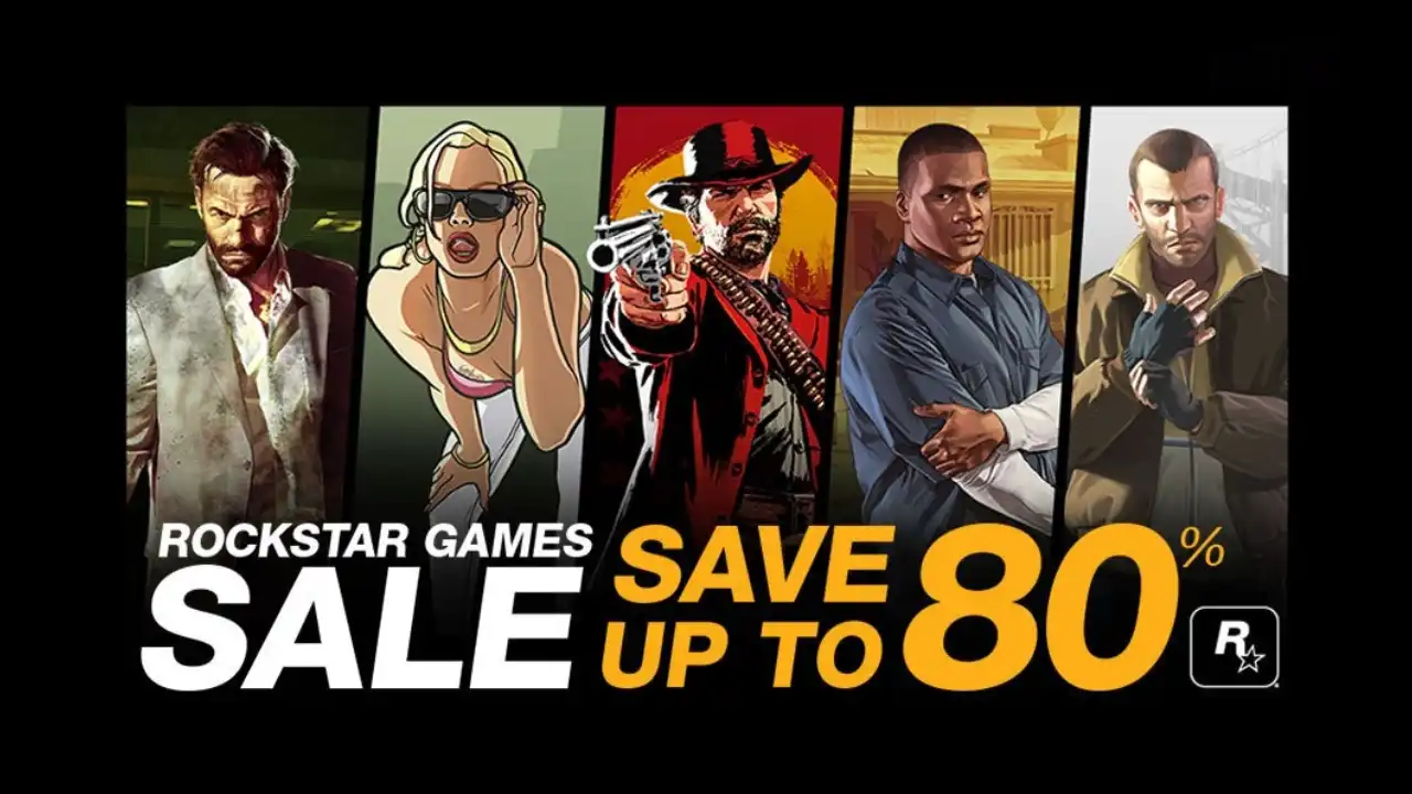 Rockstar Games Publisher Sale on Steam banner reading “Save up to 80%”