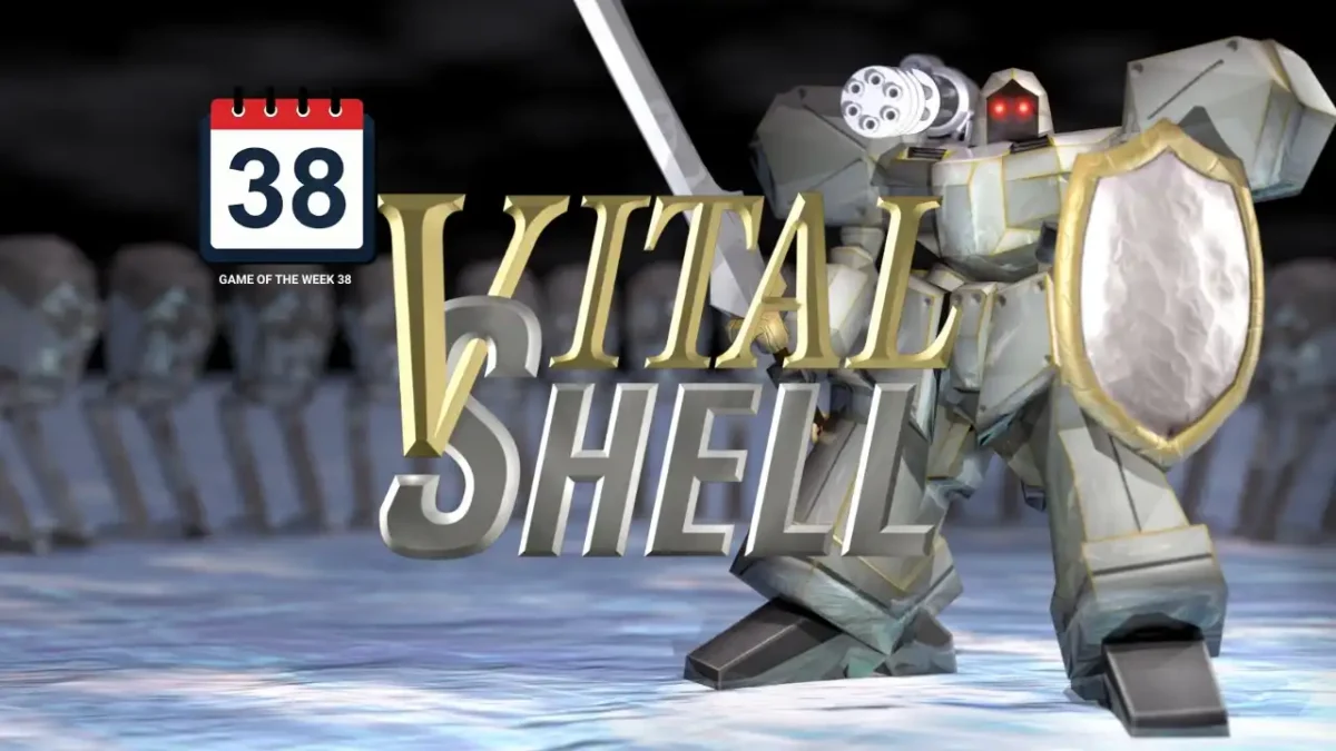 Vital Shell Game of the Week 38 thumbnail featuring an armored robot and the Vital Shell title