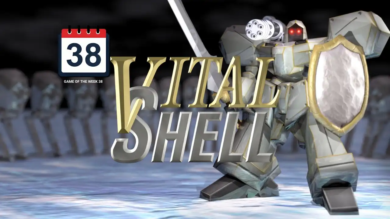 Vital Shell Game of the Week 38 thumbnail featuring an armored robot and the Vital Shell title