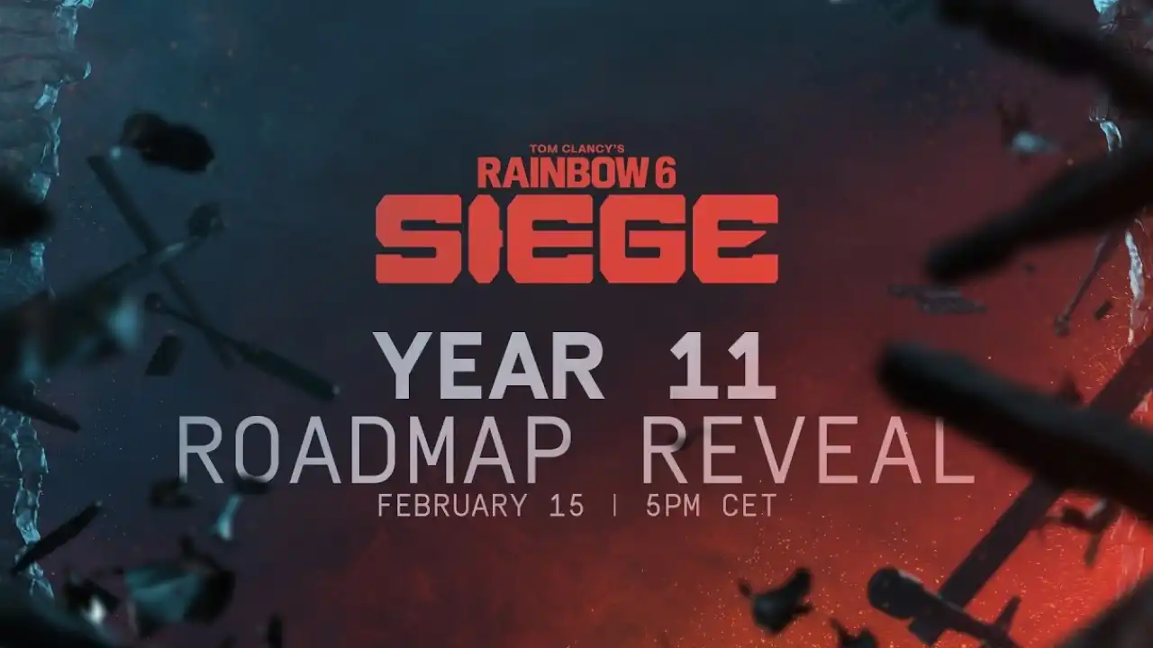 Tom Clancy’s Rainbow Six Siege Year 11 roadmap reveal graphic showing “February 15” and “5PM CET”