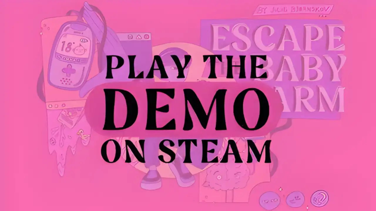 Escape the Baby Alarm promo image with the text Play the Demo on Steam