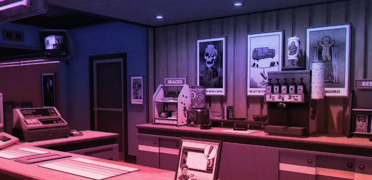 Interior of the video store in Retro Rewind - Video Store Simulator